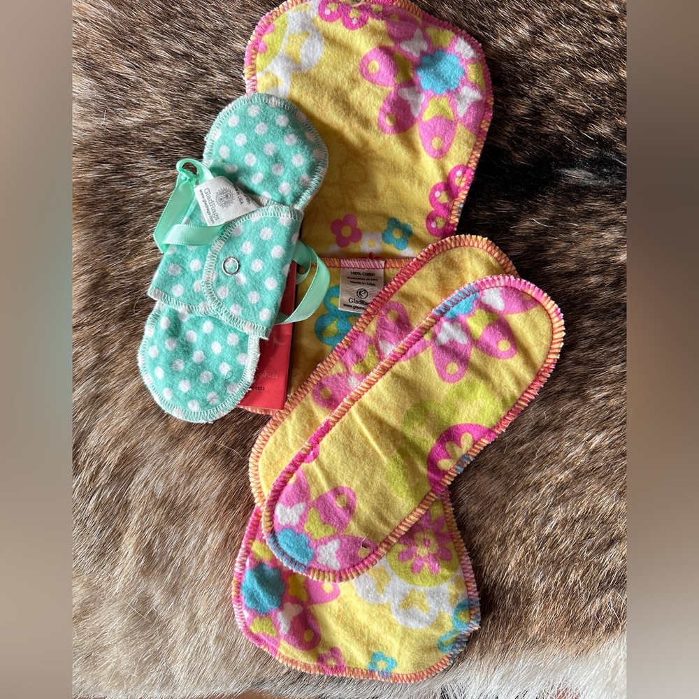 NWOB GladRags liner and nighttime liner pad. Cotton flannel